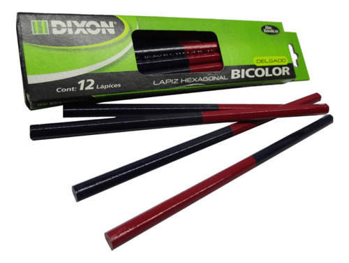 Caja De Lápiz Bicolor Delgado Dixon C/12 Piezas