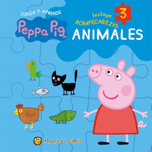 Juega Y Aprende, Animales - Con Rompecabezas, De Peppa Pig. Editorial Guadal, Tapa Dura En Español, 2023