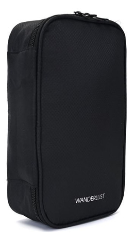 Neceser Plegable Portacosmeticos De Viaje Bolso Organizador Color Negro Diseño De La Tela Liso