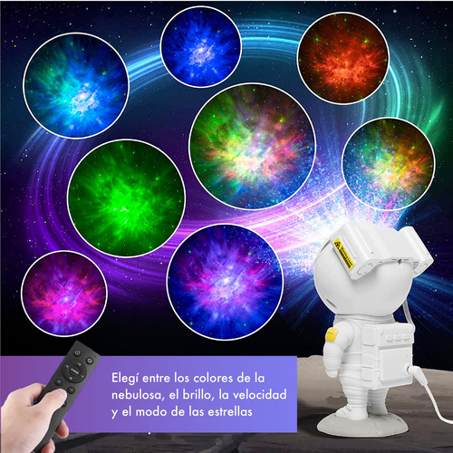 Proyector De Luces De Galaxia/nebulosa Diseño De Astronauta