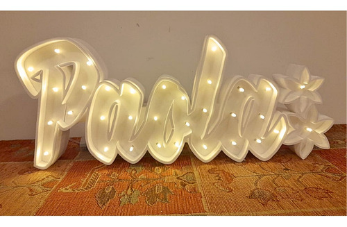 Nombre Con Luces Led X 20 Cm 6 A 9 Letras Tu Nombre Pintado