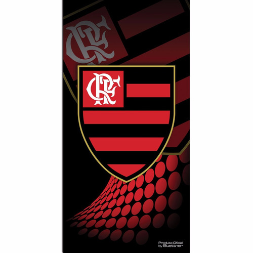 Toalha De Banho Veludo Estampado Reativo - Flamengo
