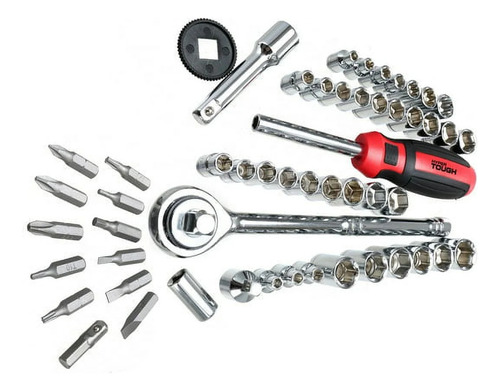 Kit De Herraminetas 54 Piezas 1/4 Y 3/8 Socket Set