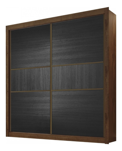 Guarda-roupa Casal Kiev 2 Portas 4 Gavetas 100% Mdf Cor Preto