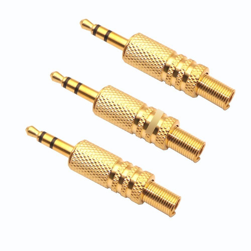 3.5mm / 1/8 Stereo Macho Plug Audio Cable Connector W / Spr