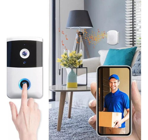 Cámara Timbre Inalámbrica Hd Recargable Con Wifi Camara Inteligente Con Timbre Camara Inalambrica Camara Timbre Hd Con Wifi Marinshop Camara Blanca Hd Inteligente Wifi Camara C/ Timbre Para La Puerta