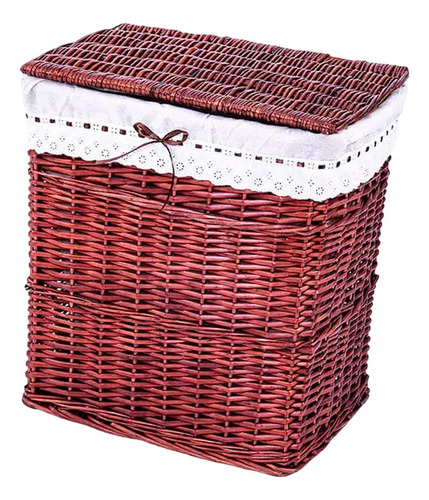 Cesto Para La Colada, Cesta De Mimbre Tejida, Cesta Para La