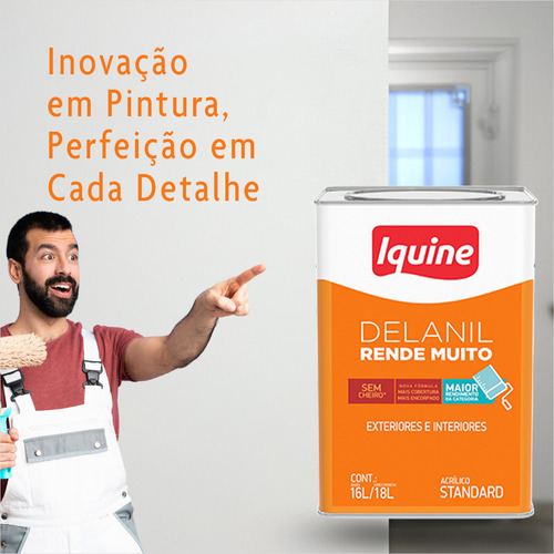 Tinta Branco Gelo Fosco Alto Rendimento E Cobertura Iquine