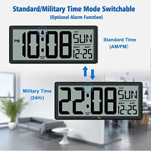 Reloj de pared digital grande hotsell
