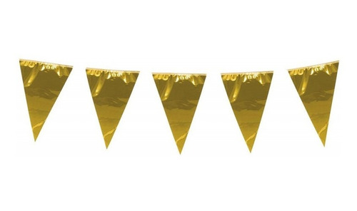 Imagen 5 de 6 de Banderines Decorativos Metálicos Dorado O Plateado