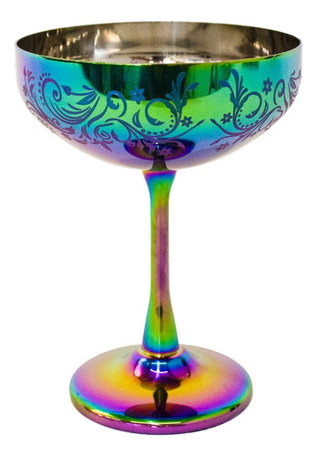 Copa De Acero Inoxidable Multicolor De 7.5x7.5x10.3cm