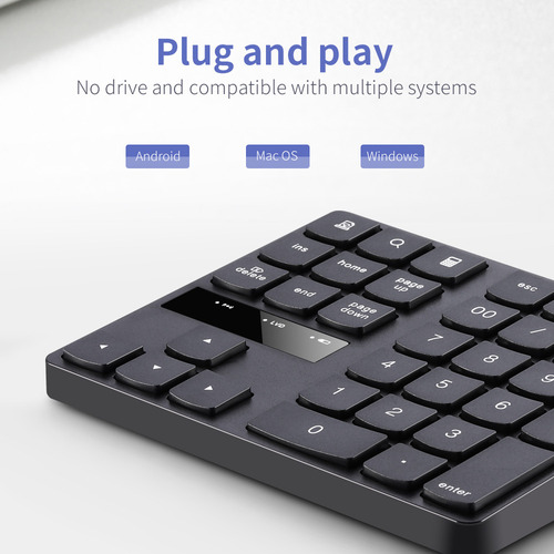 A Teclado Numérico Inalámbrico De 35 Teclas Con Batería