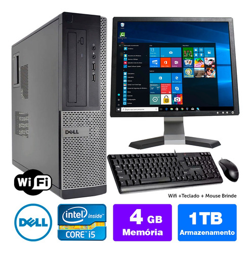 Desktop Usado Dell Optiplex Int I5 2g 4gb 1tb Mon17q Brinde