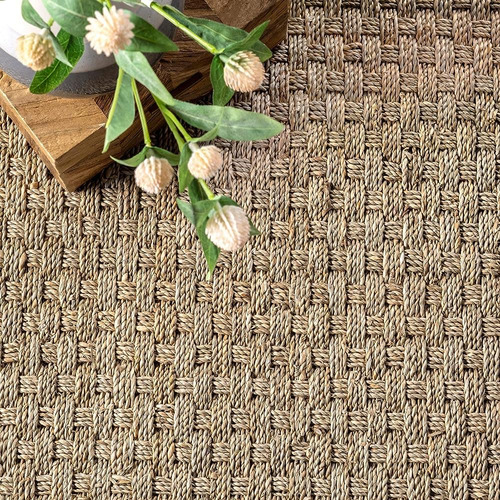 Nuloom Hesse Checker Weave Seagrass Accent Rug, 2' X 3