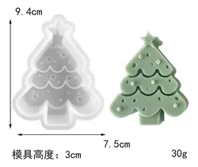 Molde Silicona Vela Navideña Pino Árbol Navidad Chico Estre