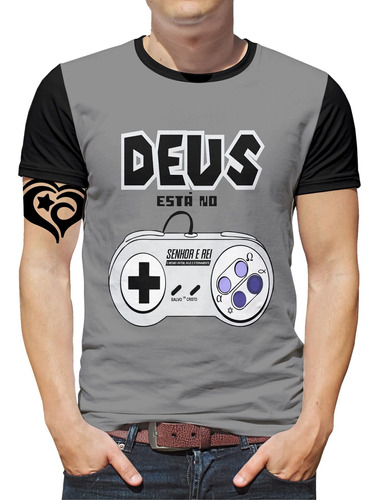 Camiseta Gamer Jogador Masculina Jesus Cristã Gospel Blusa