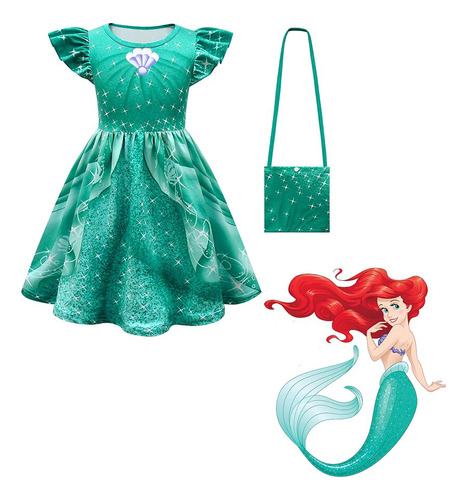Vestido De Niña Rapunzel Mermaid Tiana Princess 2023 Para Ni