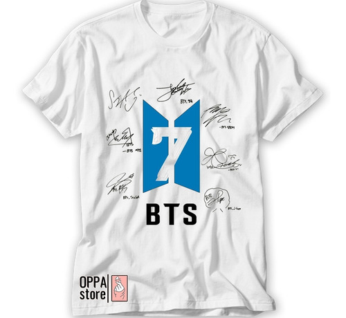 Bts Remera Jin, Suga, J-hope, Rm, Jimin, V Y Jungkook Firmas