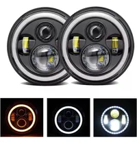 Comprar 2 Opticas Faro Led Jeep Ojo De Angel 7  + Posicion Y Giro