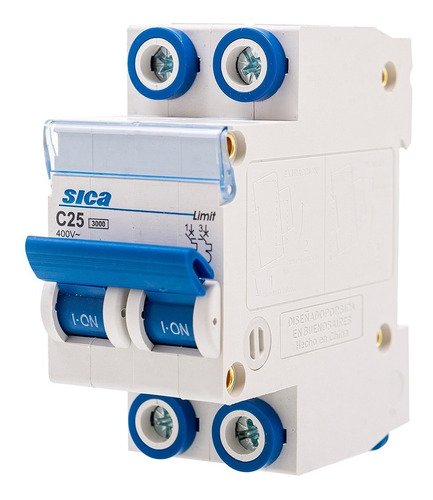Imagen 3 de 6 de Llave Térmica Sica - Bipolar 25a - Capacidad 3000a - Iram
