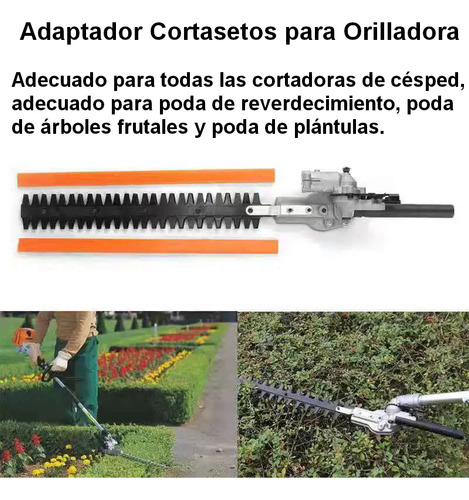 Adaptador Cortasetos Para Orilladora, Eje 9 Estrías