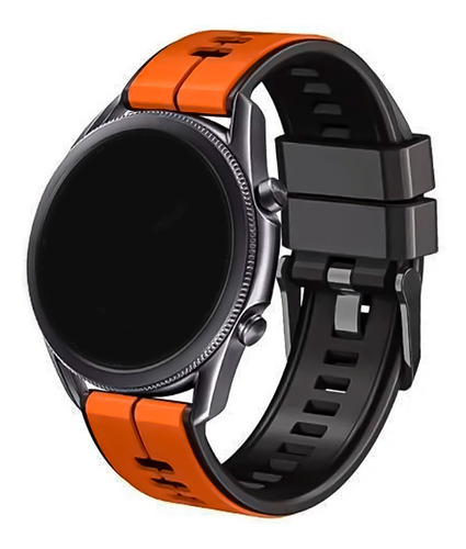 Correa Sport Doble Color Para Smartwatch Foxbox P45 Bw0472 Naranja/negro 2.2 Cm