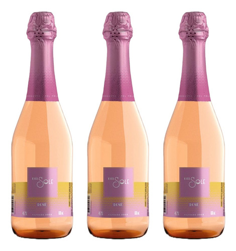 X3 Espumante Filtrado Doce Rose Del Sole 660ml