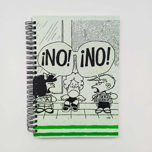 Cuaderno A5 Rayado Mafalda Protesta ¡no! ¡no! - Tapa Dura Color Blanco