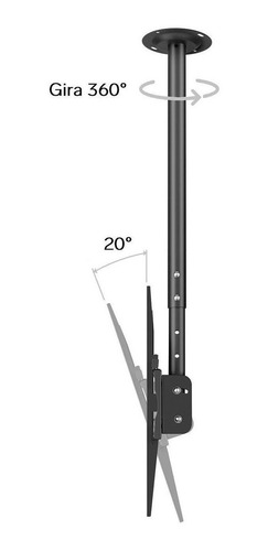 Imagen 3 de 4 de Soporte Steren STV-065 de techo para TV/Monitor de 32" a 83" negro