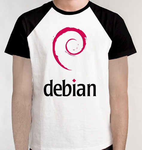  Camiseta Raglan Unissex Debian Linux Nerd Geek Camisa Blusa