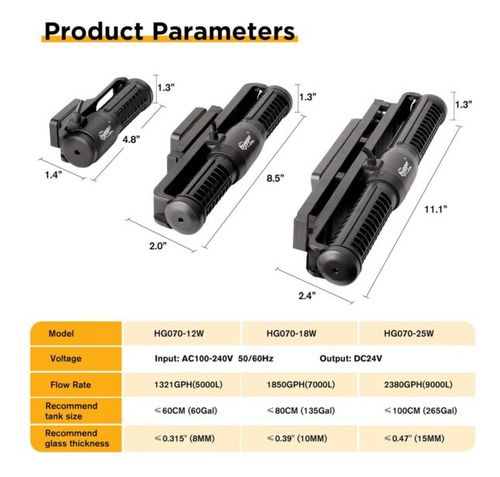 Hygger Generador De Olas Croos Flow 12w Para 75-220 Lt