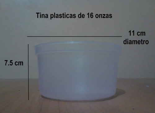 Imagen 1 de 4 de Tinas Plasticas 16 Onzas Bulto De 300 Und