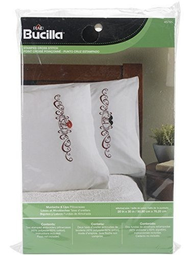 Par De Fundas De Almohada Con Bordado Estampado De Bucilla (