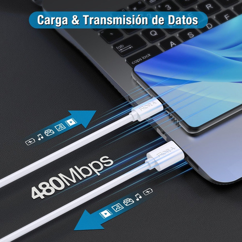 Cable 2mts V8 Microusb Android Datos Carga Rápida 1hora