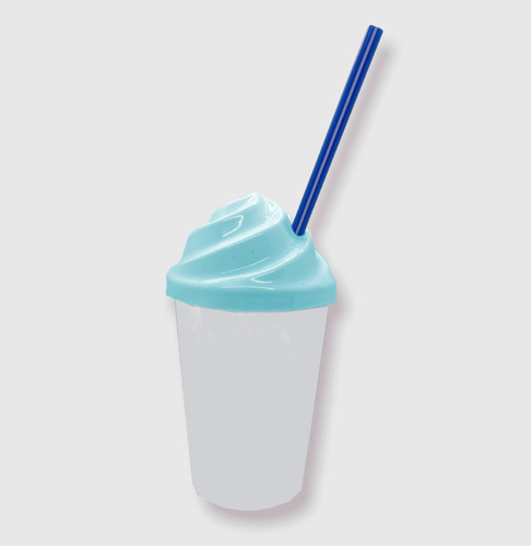 Vaso Con Tapa Helado 400cc Packx10 Color BLANCO CON TAPA CELESTE