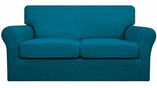 Funda De Sofa Easy-going Suave Elastica De 3 Piezas Azul