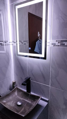 Espejo De Pared Tocador Baño Luz Led Touch 3 Luces 137