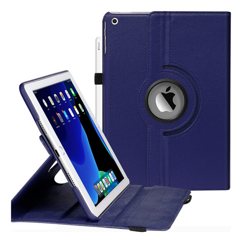 Funda Para iPad Generacion Protectora Giratoria Grado Azul
