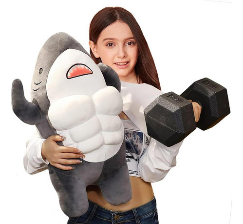 Cojin De Peluche Tiburón De Peluche Muscle Shark 17.7