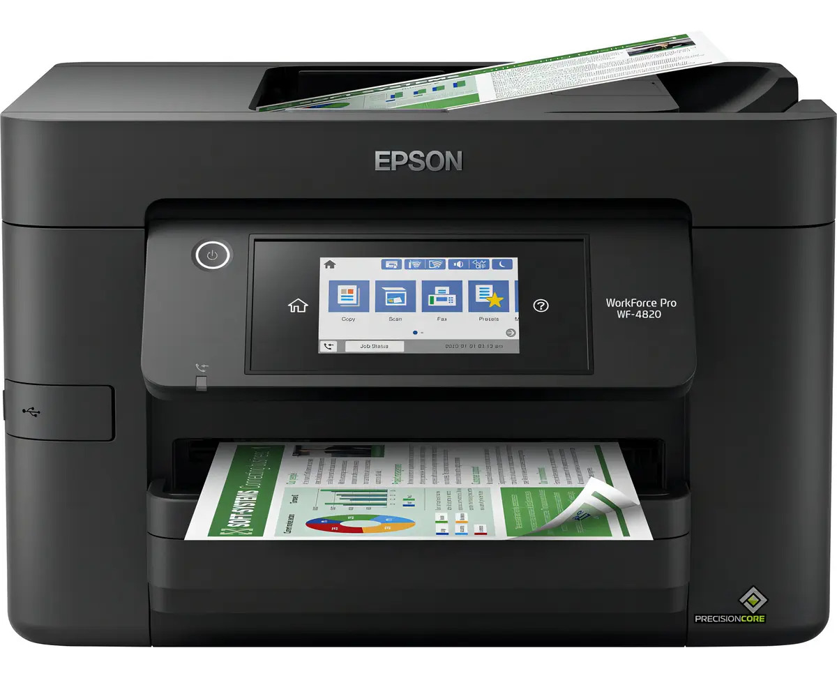 Impressora Jato de Tinta Multifuncional Epson Workforce 4820 Cor Preto 127v