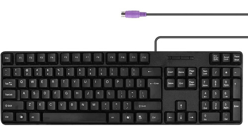 Mcsaite - Teclado De Computadora Con Cable Ps2 De 104 Teclas