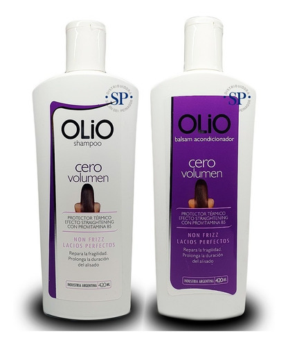 Olio Shampoo No Frizz Cero Volumen + Acondicionador X 420 Ml