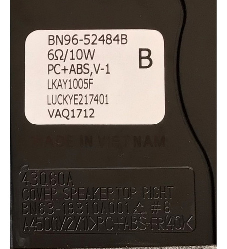 Bocinas Samsung Bn96-52484b Bn63-19310a001 Qn50q60aafxza (Usado)