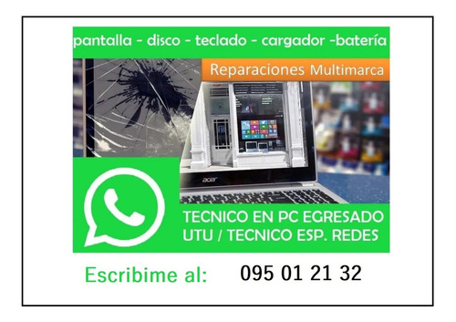 Imagen 1 de 9 de Técnico Pc Laptop Notebook Reparación Instalación Ssd