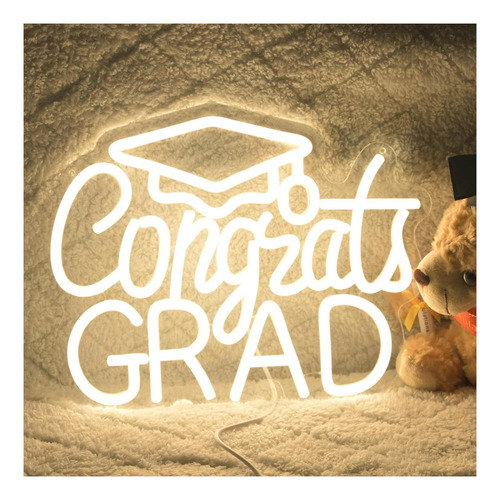 Señal De Neón Led Felicidades Grad 2025 32x25 Cm Dimmable