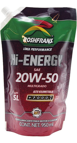 0.950 L Roshpack Hi-energy Api Sl Sae 20w-50