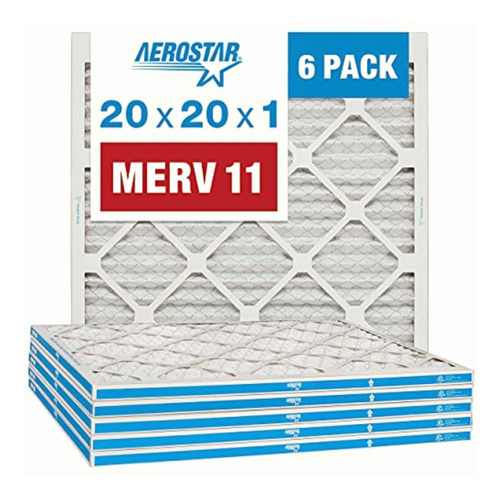 Filtro De Aire Plisado Aerostar., Merv 11, Blanco, 20x20x1