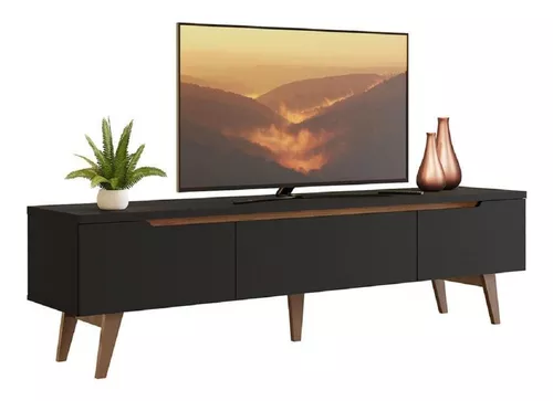 Mueble Tv Moderno Con Panel Blanco Y Madera Ref: Livo 4.0 - $ 1.845.000 en  Mercado Libre