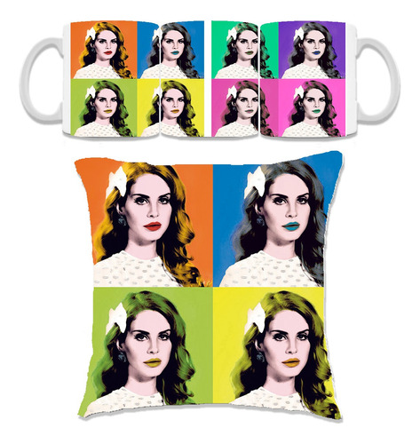 Set Taza Cojín 30cm Lana Del Rey Iconic Divine Mex 2023 V2