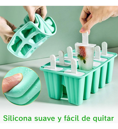 Molde Para Paletas De Hielo Con 10 Cavidades, Moldes De